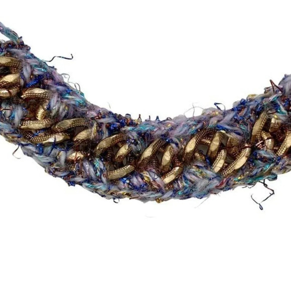 Bohemian Crochet Knit Long Gold Chain Necklace - Picture 2 of 2